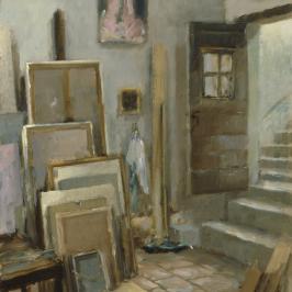 L’entrée de l’atelier à Rugnes - 32 x 25 cm