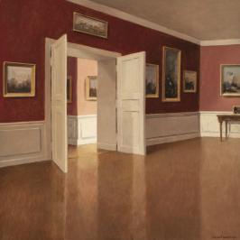 La grande salle du musée - 40 x 40 cm